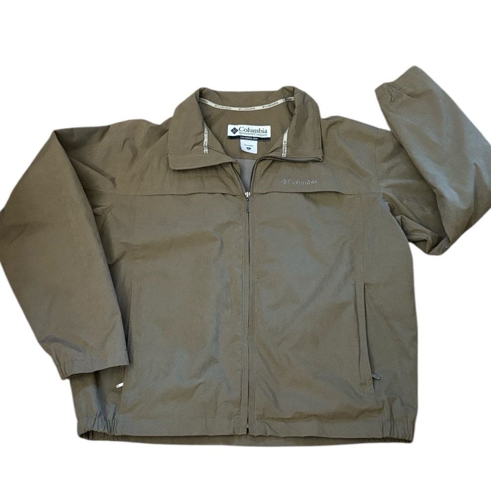 Columbia Khaki Midweight Mesh Lined Windbreaker Size XL‎